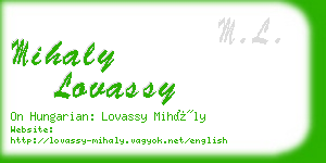 mihaly lovassy business card